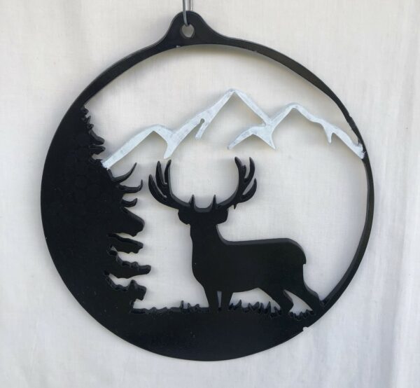 Odinson Steel Art Deer in the Forest - Winter Hills