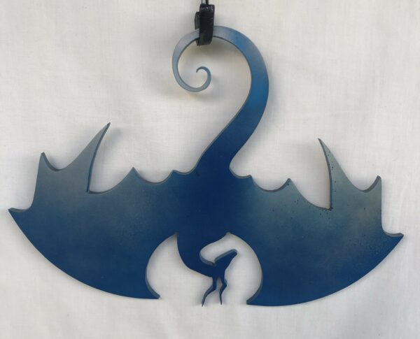 Odinson Steel Art Dragon - Blue -Hanging